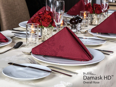 Damask by Milliken Napkins Rose - 21"x21" in Standard Color